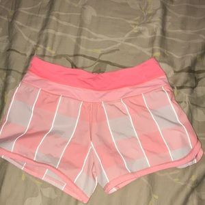 Lululemon Size 4 Coral pink striped Shorts